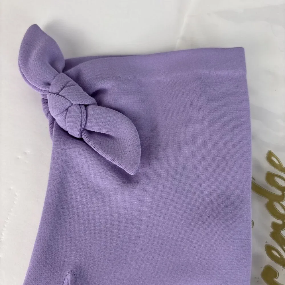 VTG Crescendoe Purple Gloves Wrist Knot Size B 7 7 1/2
